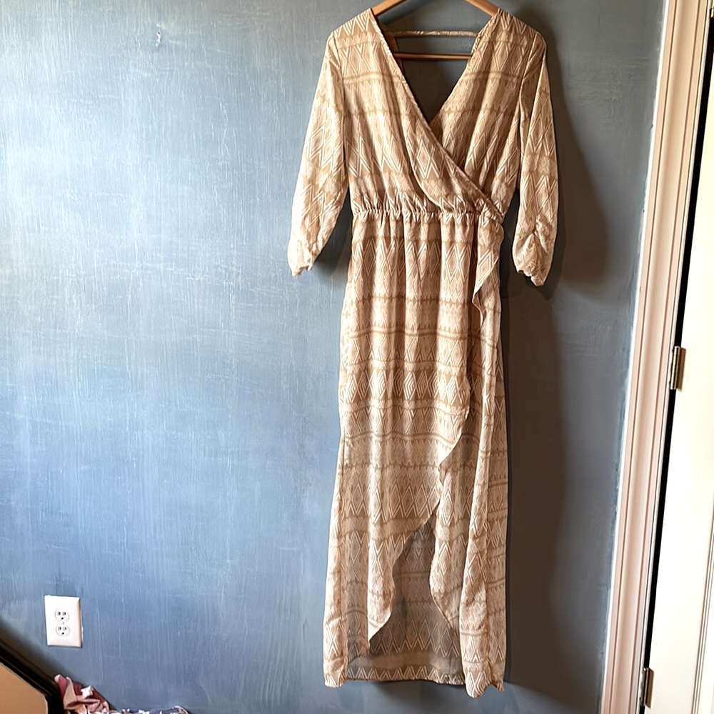 High low long crepe dress
